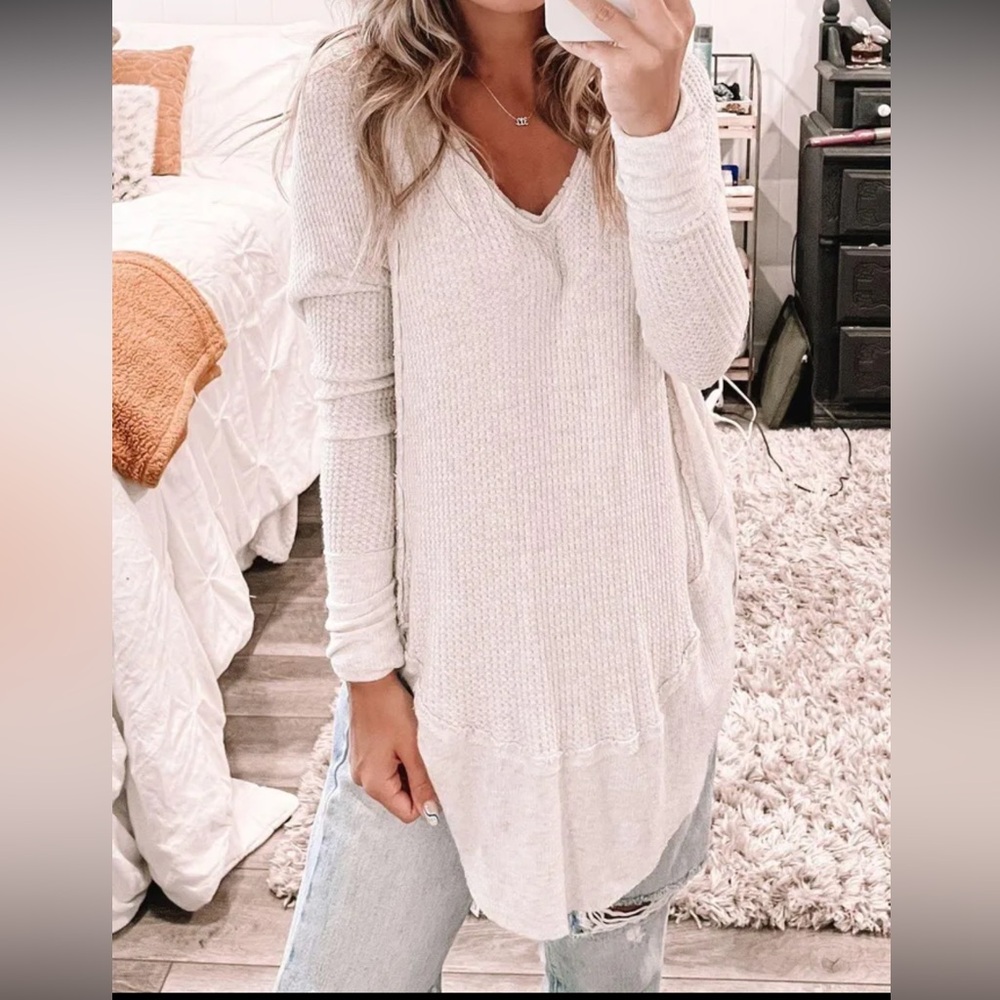 We The Free Soft White Knit Top